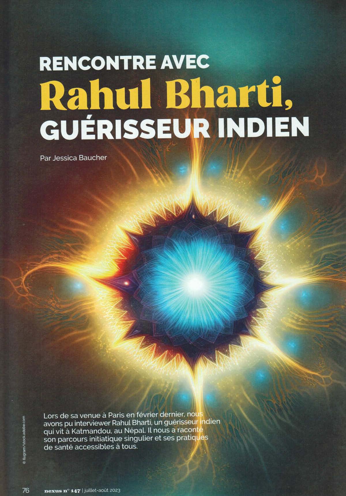 22 janvier 2024 en visio - conférence "Prévention et auto-guérison issues des traditions millénaires de l'Inde" avec Rahul Bharti